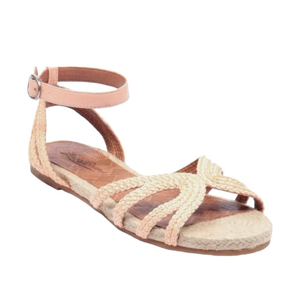Lucky Brand‎ Dionna Open Toe Ankle Strap Flat Sandal Women’s SZ 7.5 Tan Boho